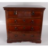 A mahogany chest of drawers, 19th century, of small proportions,
