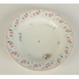 A Keeling porcelain plate, 18th century, Factory X, with floral decoration, diameter 23.