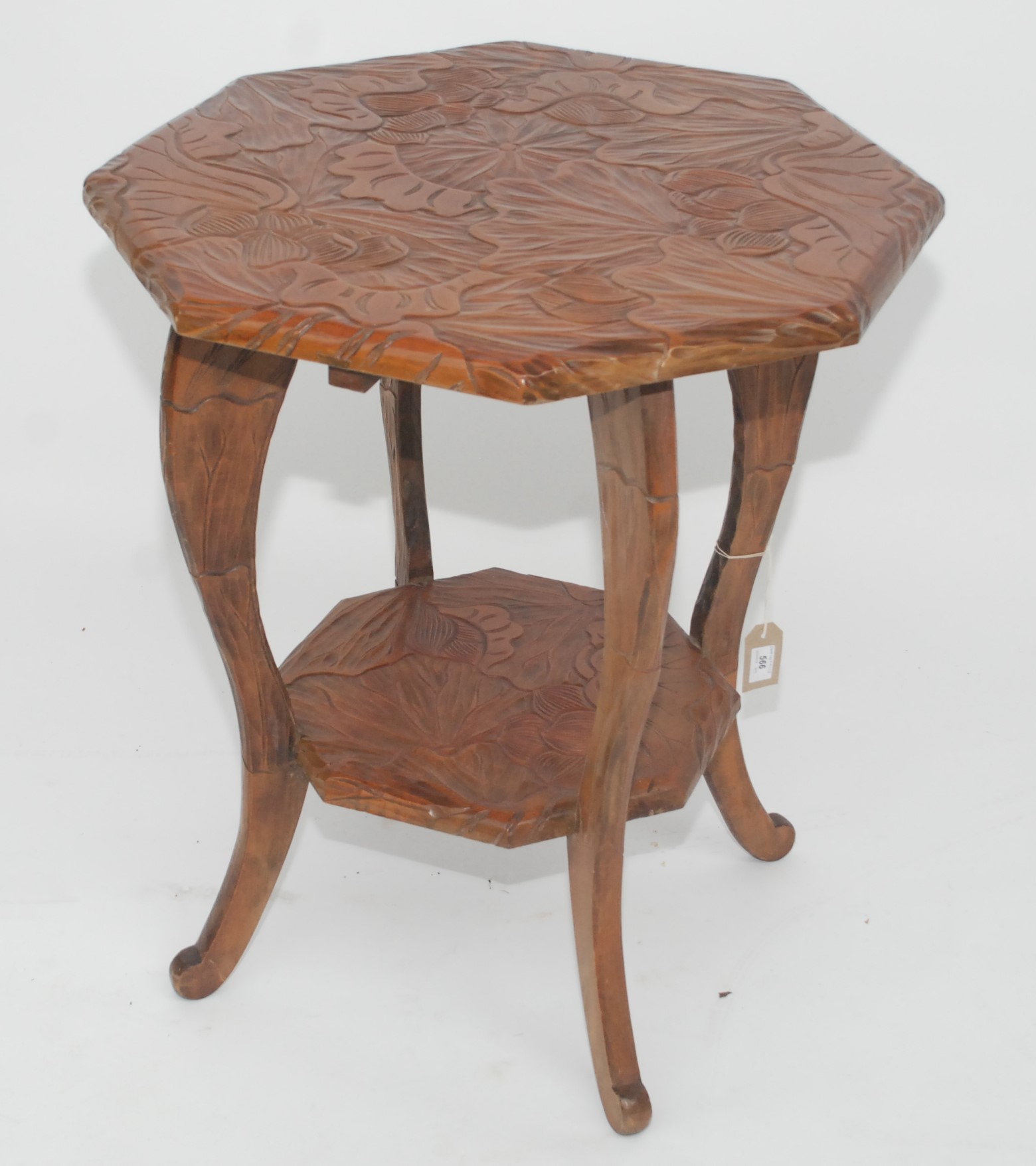 A Japanese carved wood occasional table, early 20th century,