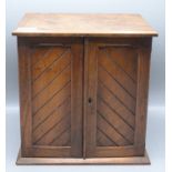 A figured, walnut veneered miniature cabinet, late 19th century,