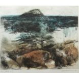 An etching aquatint by Margaret Knott of the Isles of Scilly, signed, inscribed and numbered 4/30,