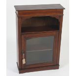 An Edwardian inlaid mahogany cabinet, the glazed door opening to reveal two shelves, height 83cm,