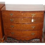 A mahogany bow front chest of drawers, early 19th century,