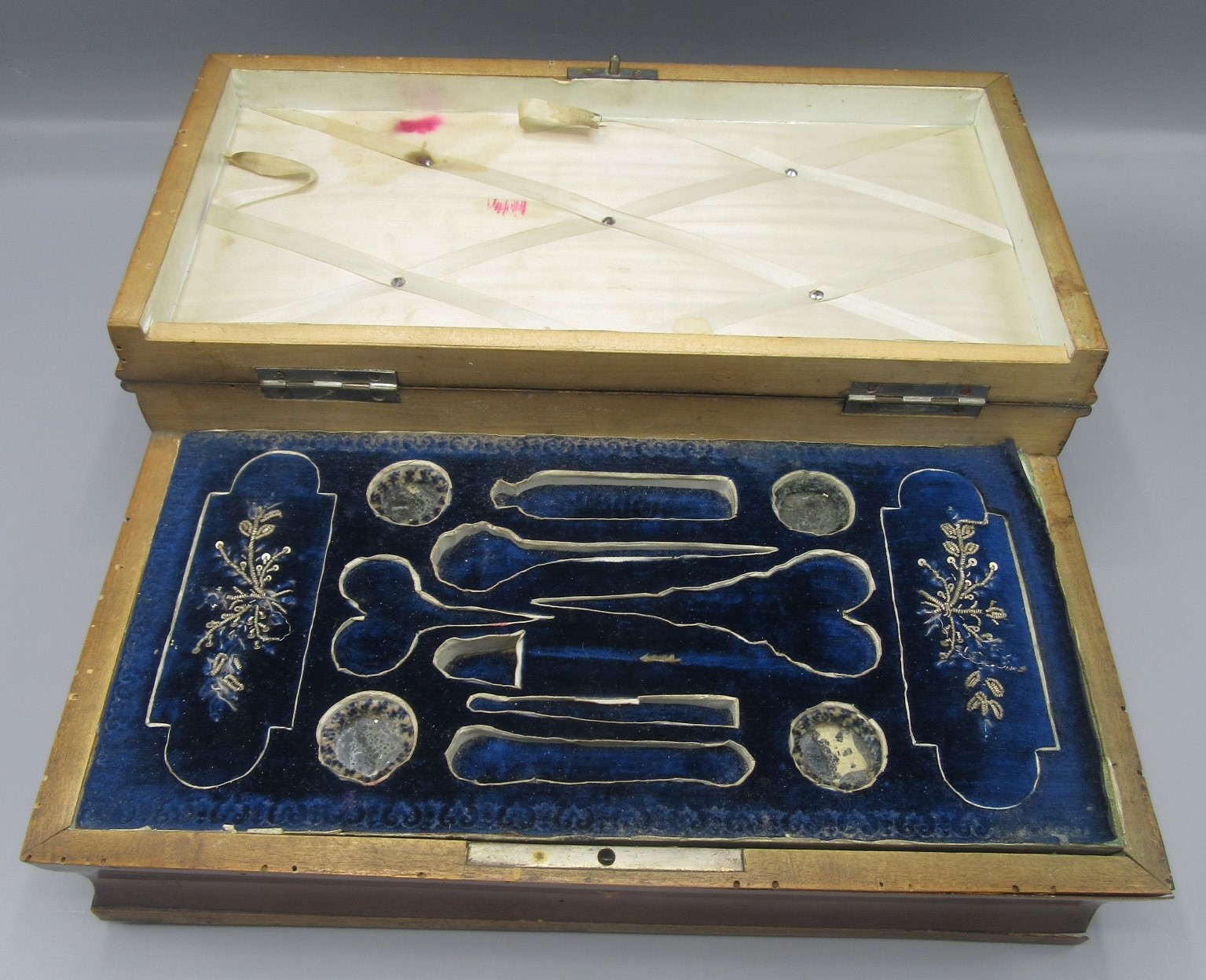 A Palais Royale inlaid mahogany musical sewing box, 19th century, in the form of a square piano, - Image 2 of 3