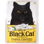 An enamel sign entitled '10 for 6D "Black Cat" Pure Matured Virginia Cigarettes Carreras Ltd (Est