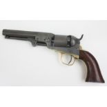 A Colt Model 1862 Pocket Navy five shot cap and ball revolver with brass trigger guard and