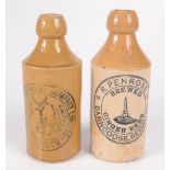 A Redruth Brewery Company Ltd stoneware bottle, height 17.5cm and a R.