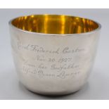 A George III Scottish plain silver bowl by George McHattie with later inscription,