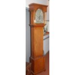 A George III oak eight day longcase clock, the arched silvered dial signed John Maurice,
