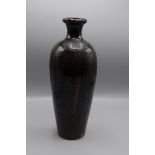 A studio pottery baluster vase, signed, height 31cm.