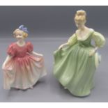 Two Royal Doulton figures, Fair Lady HN2193, height 18cm and Sweeting HN1935, height 16cm.