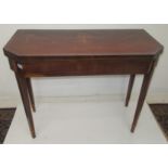 A George III mahogany card table,