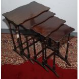 A George III style mahogany quartetto of tables,