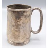A Victorian silver pint mug engraved with a presentation inscription for 'Truro Agricultural