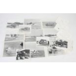 A collection of black and white photographs relating to aircraft,