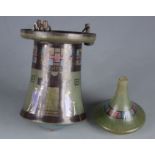 A coloured glass hanging lantern, early 20th century,