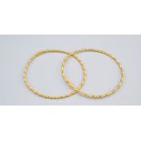 Two very high purity gold bangles 15g.