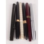 Five Sheaffer fountain pens,