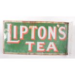 A Lipton's Tea double sided enamel sign, 23 x 45.7cm.