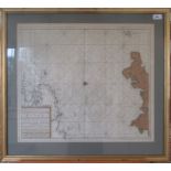 An engraved map entitled 'The New Sea Map of the Third Partie of the Chaness Betext England en