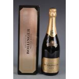 A bottle of champagne Bollinger Grand Annee Vintage 1989, with original box, height 32cm.