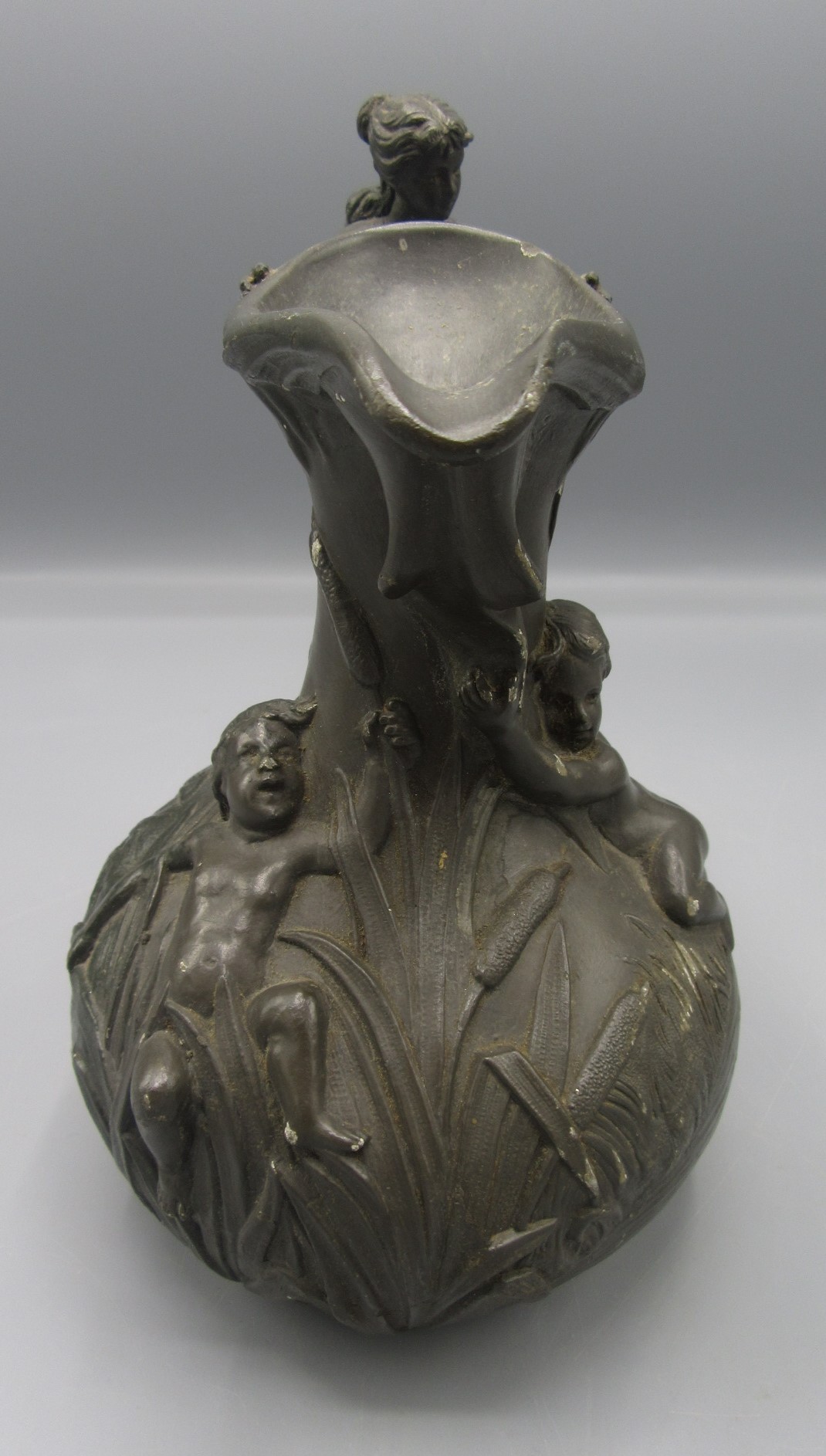 A Jean Garner French pewter jug, the handle modelled as a female figure, - Image 2 of 13