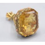 A fine French Empire style three colour high purity gold seal,