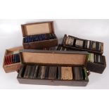 Five boxes of miscellaneous photographic magic lantern slides, including world images.