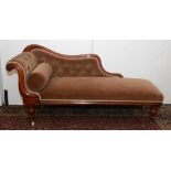 A Victorian mahogany chaise longue,