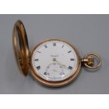 A 9ct gold full hunter cased Vertex keyless pocket watch.