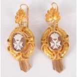 A pair of Maltese high purity mid 19th century earrings,