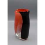 A Lesley Clarke art glass vase, signed and dated '98, height 15cm, diameter 7cm.