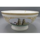 An English porcelain punch bowl, early 19th century,