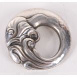 A Georg Jensen silver fish brooch No. 10, maximum width 30mm.