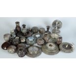 A large selection of Cornish serpentine, including barometers, jars, candlesticks, etc.