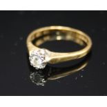 An 18ct gold solitaire diamond ring. Condition report: Weight 2.2g.
