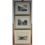 Six various prints and engravings including Admiral, Lord Viscount Nelson, Falmouth,
