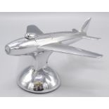 A Dunhill chrome table lighter in the form of an aeroplane, REG. DES. NO.872899, height 8.