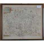 A framed map,