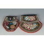 Two beadwork purses, 19th century.