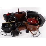 Seven pairs of binoculars, Prinzlux, Viking, Omega, Regent, Wray London, Falcon Zoom,