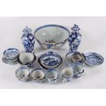 A selection of Chinese blue and white porcelain, 18th and 19th century,