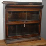 An oak globe wernick style bookcase, early 20th century, with two sections,