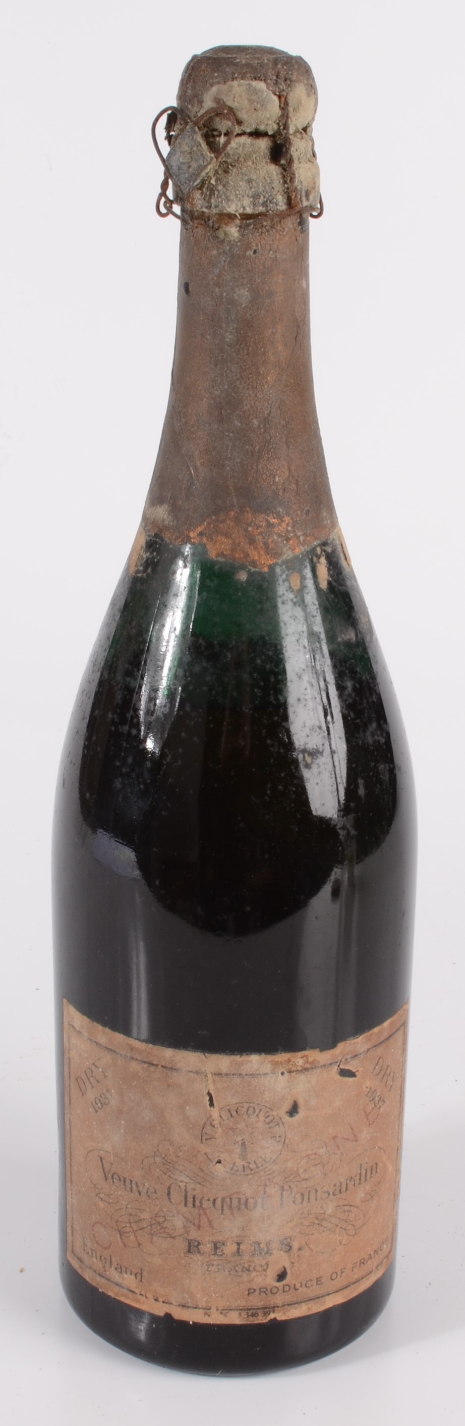 Veuve Clicquot Ponsardin, Reims, France, Dry 1937, height 32.5cm.