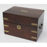 A mahogany brass bound campaign box, 19th century,