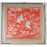 A Chinese silk panel, late 19th/early 20th century,