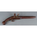 A flintlock pistol, with 25.5cm barrel and mahogany stock, overall length 43cm.