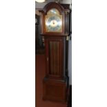 A mahogany longcase clock, 20th century, the gilt and silvered dial signed Richard Broad, Bodmin,