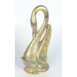 A Victorian cast brass doorstop, in the form of a swan, height 37.5cm, width 18cm.