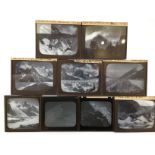 17 x positive glass plate magic lantern slides by Tempest Anderson,